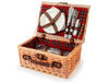 Cesto picnic per 2 persone tartan rosso cm 36x26x16H&H