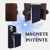 Sei G portacarte safe magnetic silver con custodia in pelle marrone