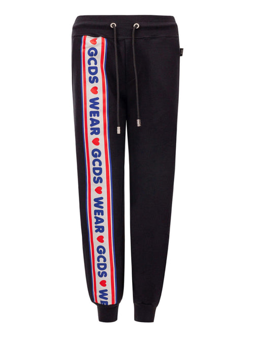 GCDS Pantalone Jogging nero con Logo da donna