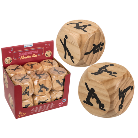 Grande dado in legno con figure posizioni del Kamasutra mm 60x60