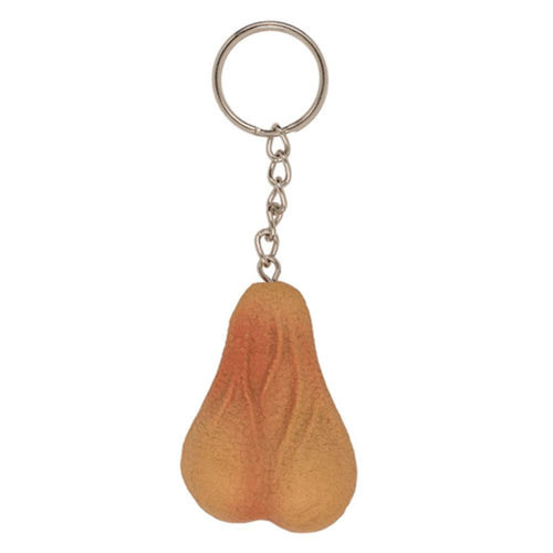 Portachiavi palle testicoli realistici in poliresina rosa carne cm 6