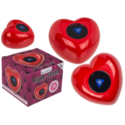 Palla cuore rosso decisionale in plastica con posizioni kamasutra