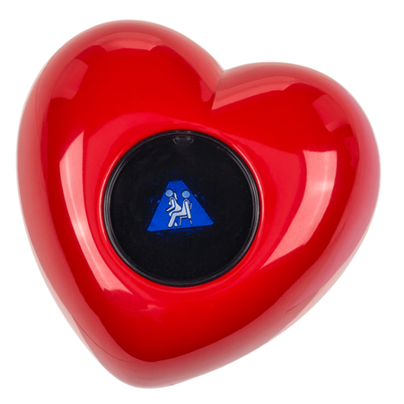 Palla cuore rosso decisionale in plastica con posizioni kamasutra