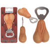 Apribottiglie palle testicoli realistici in poliresina rosa carne cm 7 x 10