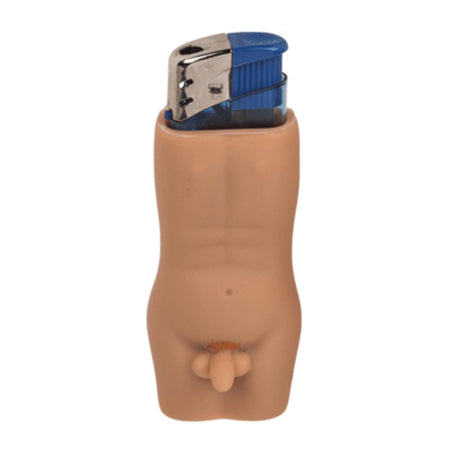 Coppia di custodie sexy per accendini busto donna nuda uomo nudo - Accendino escluso