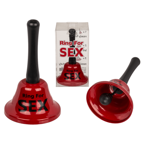 DISPLAY 12 PZ CAMPANELLO ROSSO DA TAVOLO CON SCRITTA RING FOR SEX CM 13 X 7 CIRCA GADGET PER ADULTI ADDIO AL CELIBATO