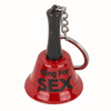 CAMPANELLO PORTACHIAVI ROSSO CON SCRITTA RING FOR SEX CM 4,5 CIRCA GADGET PER ADULTI ADDIO AL CELIBATO NUBILATO