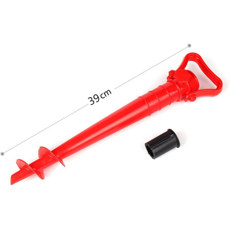 Picchetto porta ombrellone con punta a trivella, modello universale h 39 cm per mare e campeggio
