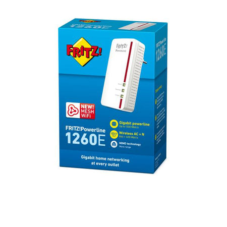 Powerline AVM FRITZ!Powerline Powerline 1260E - 1200 Mbit/s - Collegamento ethernet LAN Wi-Fi - Bianco - 1 pz
