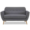 Divano 2 Posti in Tessuto Imbottito con Braccioli Bottoni 150x80x86 cm Grigio