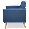 Divano 2 Posti in Tessuto Imbottito con Braccioli Bottoni 150x80x86 cm Blu