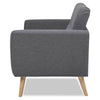 Divano 2 Posti in Tessuto Imbottito con Braccioli Bottoni 150x80x86 cm Grigio