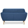 Divano 2 Posti in Tessuto Imbottito con Braccioli Bottoni 150x80x86 cm Blu
