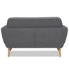 Divano 2 Posti in Tessuto Imbottito con Braccioli Bottoni 150x80x86 cm Grigio