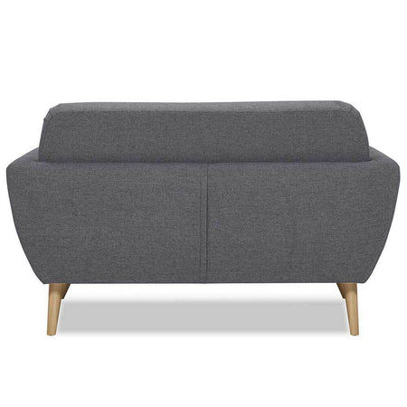 Divano 2 Posti in Tessuto Imbottito con Braccioli Bottoni 150x80x86 cm Grigio