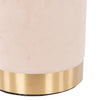 Pouf Poggiapiedi Velluto, Struttura Legno Base dorata 31x31x38cm Beige