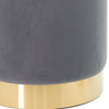 Pouf Poggiapiedi Velluto, Struttura Legno Base dorata 31x31x38cm Grigio