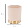 Pouf Poggiapiedi Velluto, Struttura Legno Base dorata 31x31x38cm Beige