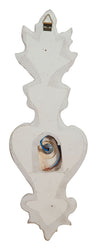 Biscottini Lampada Applique Shabby in legno e ferro finitura bianco anticato Made In Italy