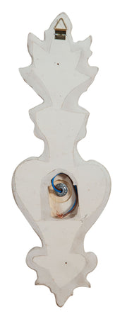Biscottini Lampada Applique Shabby in legno e ferro finitura bianco anticato Made In Italy