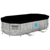 Piscina Power Steel 427x250x100 cm con Scala e Pompa Effetto Rattan Bestway