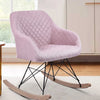 Sedia Dondolo Poltrona Relax Tessuto Trapuntato Stile Moderno 75x58x80cm, Rosa