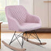 Sedia Dondolo Poltrona Relax Tessuto Trapuntato Stile Moderno 75x58x80cm, Rosa
