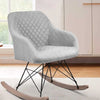 Sedia Dondolo Poltrona Relax Tessuto Trapuntato Stile Moderno 75x58x80cm, Grigio