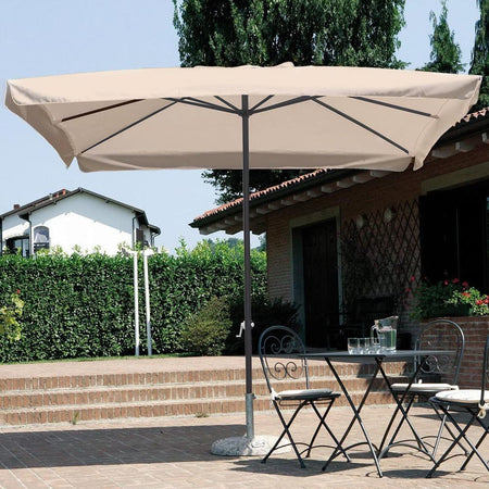 Ombrellone Giardino 3X2 MT Palo Centrale Tortora Air Vent Carrucola Protezione UV