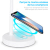 Lampada Scrivania Ufficio con Touch Caricatore QI Wireless Charger LED Dimmerabile