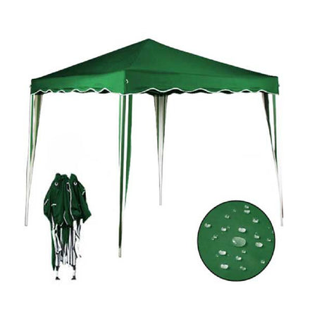 Gazebo 3x3 Pieghevole Verde Impermeabile Pieghevole Tendone Giardino Con Sacca
