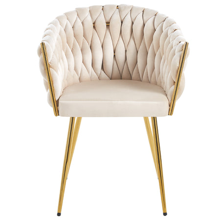 Kit 2pz Sedia Poltrona in Metallo Oro e Velluto Beige Ergonomica Casa Ristorante Bar