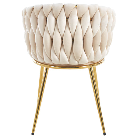 Kit 2pz Sedia Poltrona in Metallo Oro e Velluto Beige Ergonomica Casa Ristorante Bar