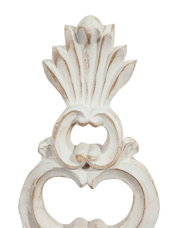 Biscottini Lampada Applique Shabby in legno e ferro finitura bianco anticato Made In Italy