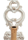 Biscottini Lampada Applique Shabby in legno e ferro finitura bianco anticato Made In Italy