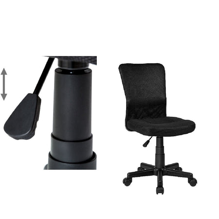 Sedia Poltrona Scrivania Ufficio e Cameretta Girevole Traspirante Regolabile Nero