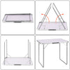 Tavolo PicNic Campeggio Alluminio 60x80 H68 cm Pieghevole Maniglia di Trasporto