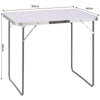 Tavolo PicNic Campeggio Alluminio 60x80 H68 cm Pieghevole Maniglia di Trasporto
