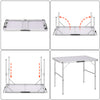 Tavolo PicNic Campeggio Alluminio 90x60 H70cm Pieghevole Valigetta 2altezze