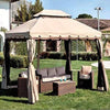 Gazebo Professionale 3X4 mt Alluminio Impermeabile Zanzariera Laterale AntiUV Moka
