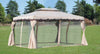 Gazebo Professionale 3X4 mt Alluminio Impermeabile Zanzariera Laterale AntiUV Moka