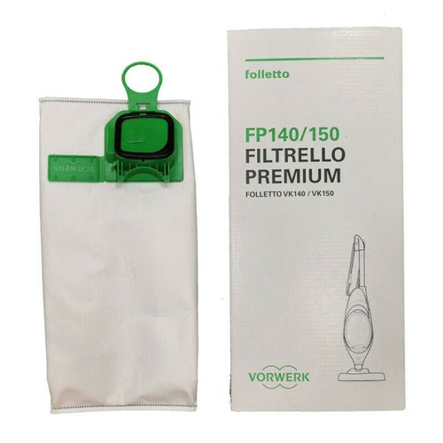FOLLETTO VK 140 / 150 6 SACCHETTI ASPIRAPOLVERE VORWERK ORIGINALI COD 41432