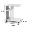 Tavolino Multifunzione Porta Pc Laterale Divano con Libreria e Ruote Bianco