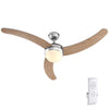 Ventilatore con Telecomando da Soffitto 3Pale Legno Lampada 65watt 122cm Silver
