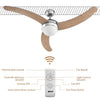 Ventilatore con Telecomando da Soffitto 3Pale Legno Lampada 65watt 122cm Silver