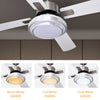 Ventilatore con Telecomando da Soffitto 4 Pale Luce LED  130 cm Bianco