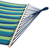 Amaca Giardino e Campeggio 2Posti Legno e Tessuto Pieghevole 345x150cm Blu Verde
