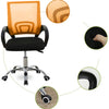 Sedia Ufficio Scrivania Base in Acciaio Girevole Altezza Regolabile Traspirante Arancio