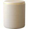 Pouf Contenitore Decorativo Inserti in Oro Seduta Morbida Porta oggetti h45cm Beige