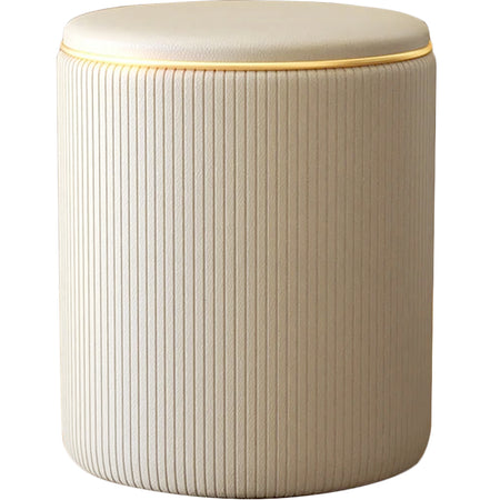 Pouf Contenitore Decorativo Inserti in Oro Seduta Morbida Porta oggetti h45cm Beige